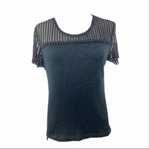Janeric Mesh Sleeve Blouse Black Large